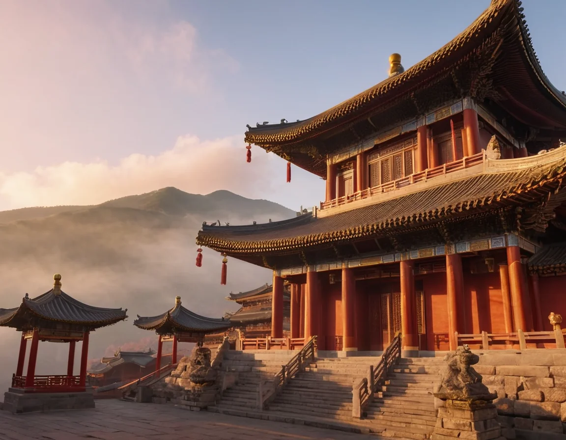 Wutai Mountain Temple at dawn